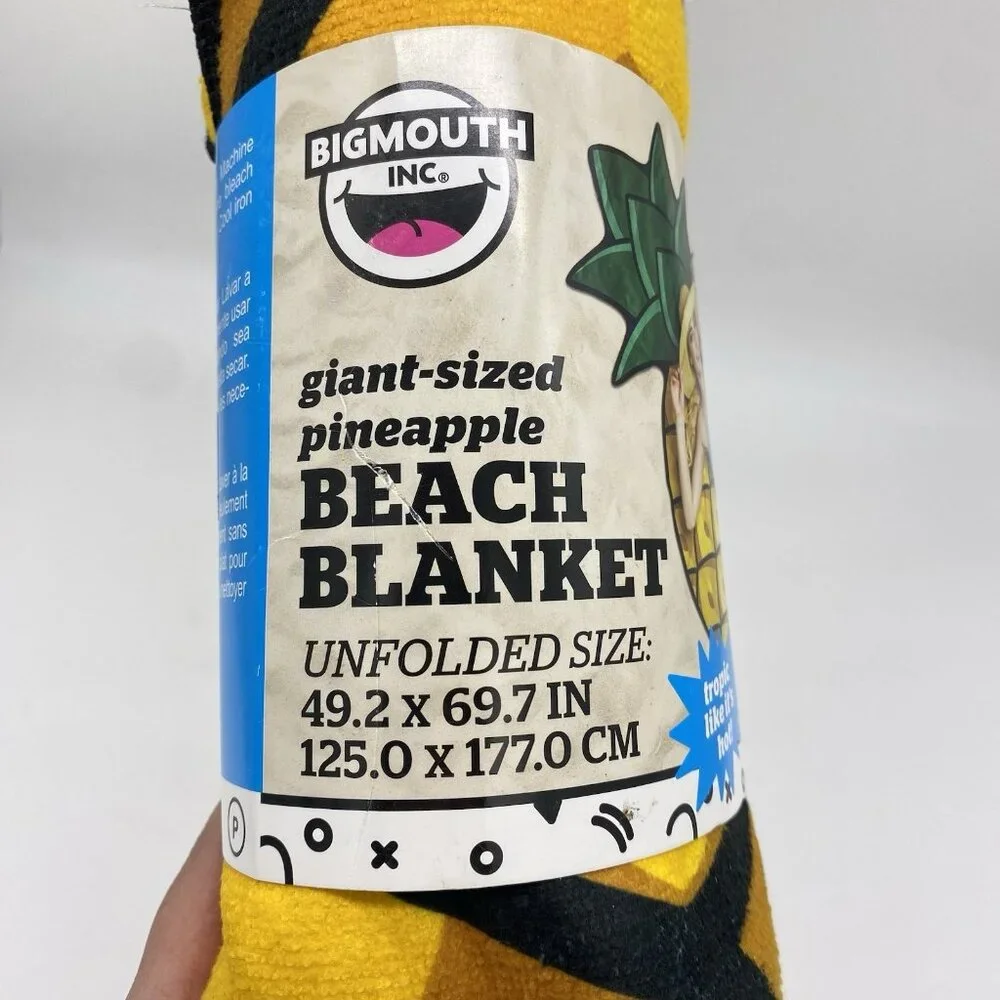 Giant 5 FT Pineapple Beach Blanket Towel 69”x49” Cruise Pool Vacation BigMouth